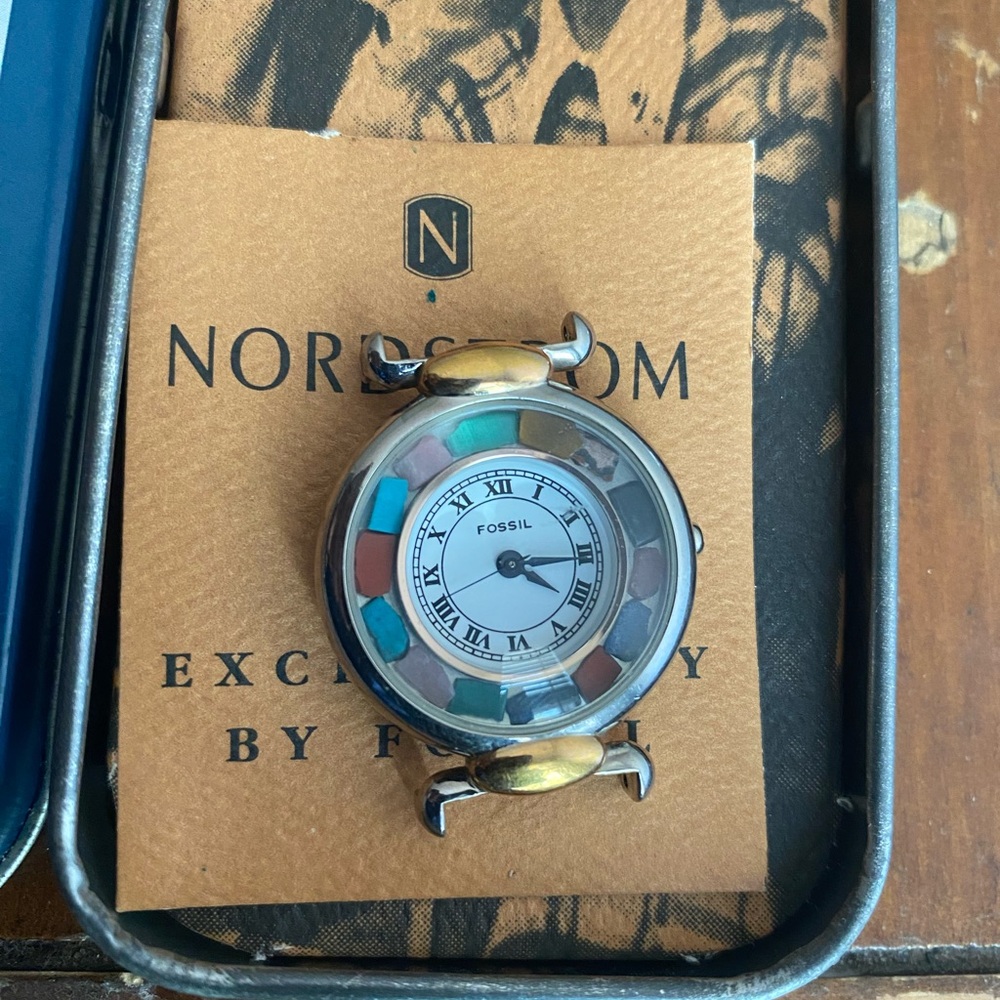 1994 MULTI COLOR STONE FOSSIL WATCH ES-8585